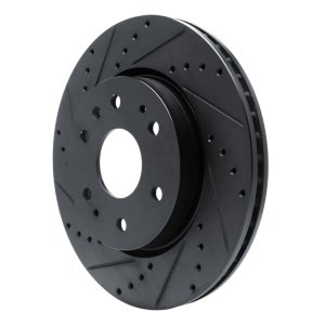 Chevrolet Colorado Brake Rotor (1) - Front Left - R1 Concepts - Drilled & Slotted - Black - `23-`25